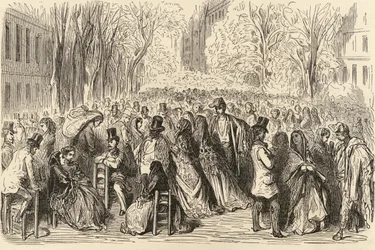 Las Ramblas, Barcellona, illustrazione da 